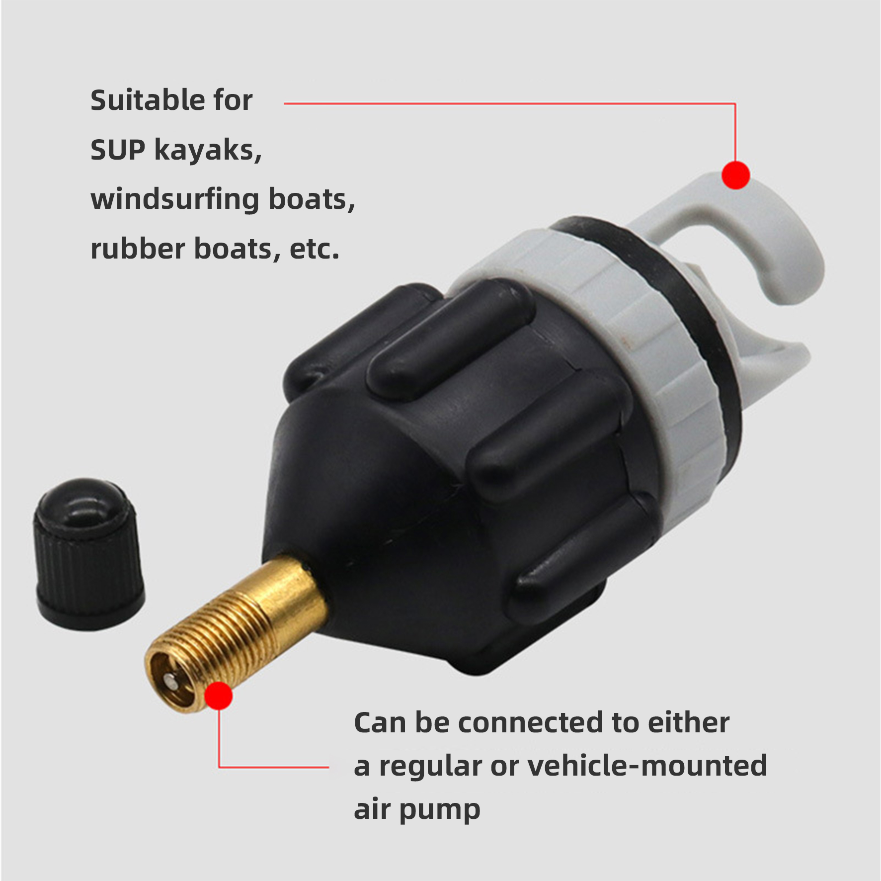 AliExpress Nylon Dustproof Wear-resistant Universal Portable Air Valve Pump Adapter For SUP Board Paddle Surf Inflatable Kayak Beach Boat, view 6