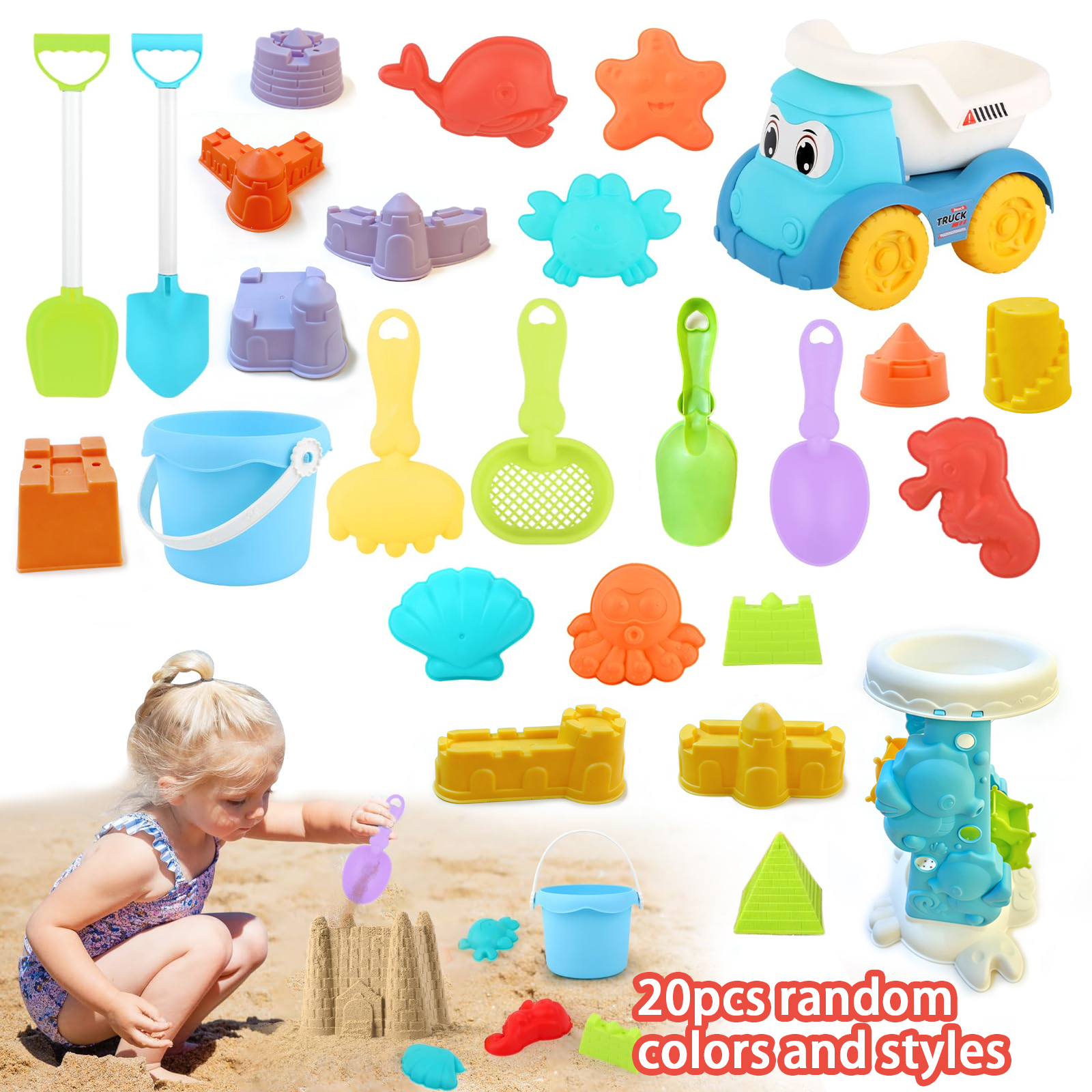 AliExpress OceanX 15-in-1 Beach Explorer Kit - STEM Sand & Water Play Set with Detachable ATV & Hydraulic Shovel