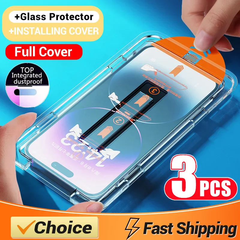 AliExpress Oleophobic Coating Dust Free Easy Installation Screen Protector For iPhone 14 11 13 12 15 Pro Max Mini XS XR 18 17 16 Plus Glass