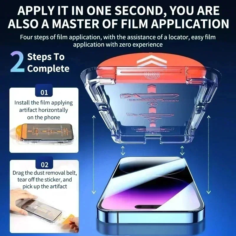 AliExpress Oleophobic Coating Dust Free Easy Installation Screen Protector For iPhone 14 11 13 12 15 Pro Max Mini XS XR 18 17 16 Plus Glass, view 2