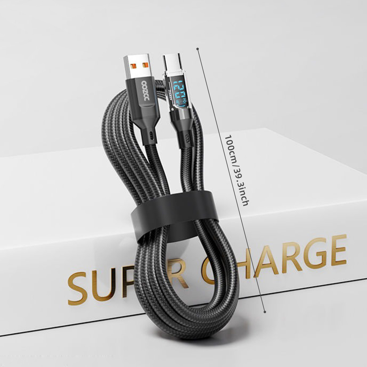 AliExpress OOZCC 120W USB-A to Lightning Cable with LCD Display, view 2