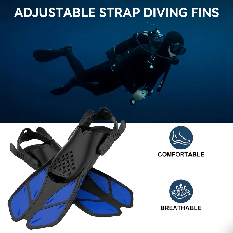 AliExpress Open-Heel Snorkeling Fins with Adjustable Buckles