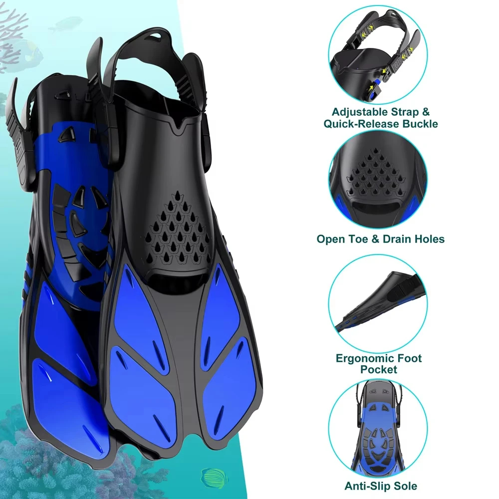 AliExpress Open-Heel Snorkeling Fins with Adjustable Buckles, view 5
