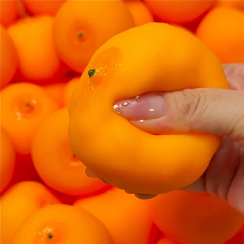 AliExpress Orange Crunchy Moldable Stress Ball Crispy Squishy Squeeze Toy Round Blocks Filled Fidget Toy ASMR Sensory Stress Relief Toys, view 3