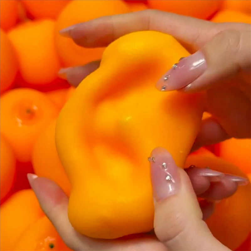 AliExpress Orange Crunchy Moldable Stress Ball Crispy Squishy Squeeze Toy Round Blocks Filled Fidget Toy ASMR Sensory Stress Relief Toys, view 5