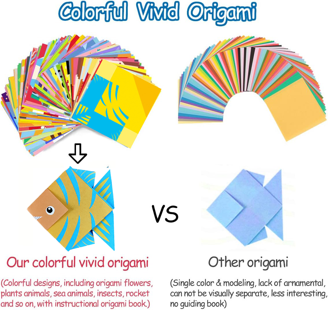 AliExpress Origami Kit 30/96 Sheets Origami Paper Craft Guiding Book DIY Art Craft Projects Supplies for Beginners Children Kids Boys Girls, view 3