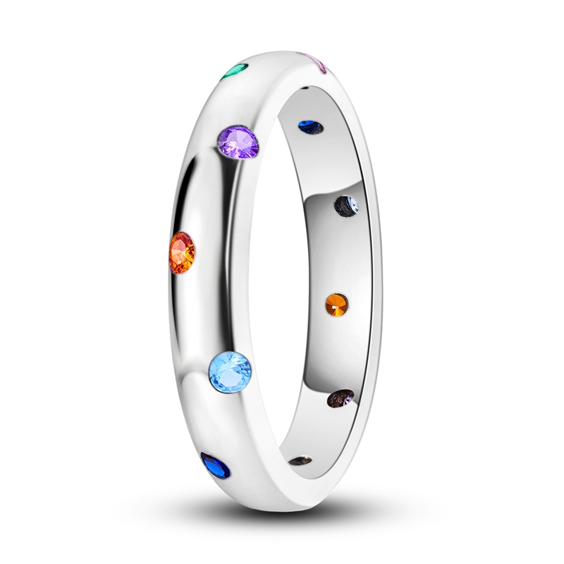 AliExpress 925 Sterling Silver Colorful Zircon Bubble Ring