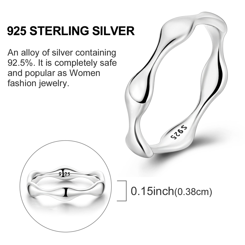 AliExpress 925 Sterling Silver Liquid Droplet Ring, view 5