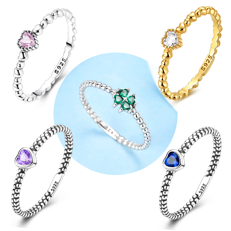 AliExpress 925 Silver Colorful Zircon Heart Ring