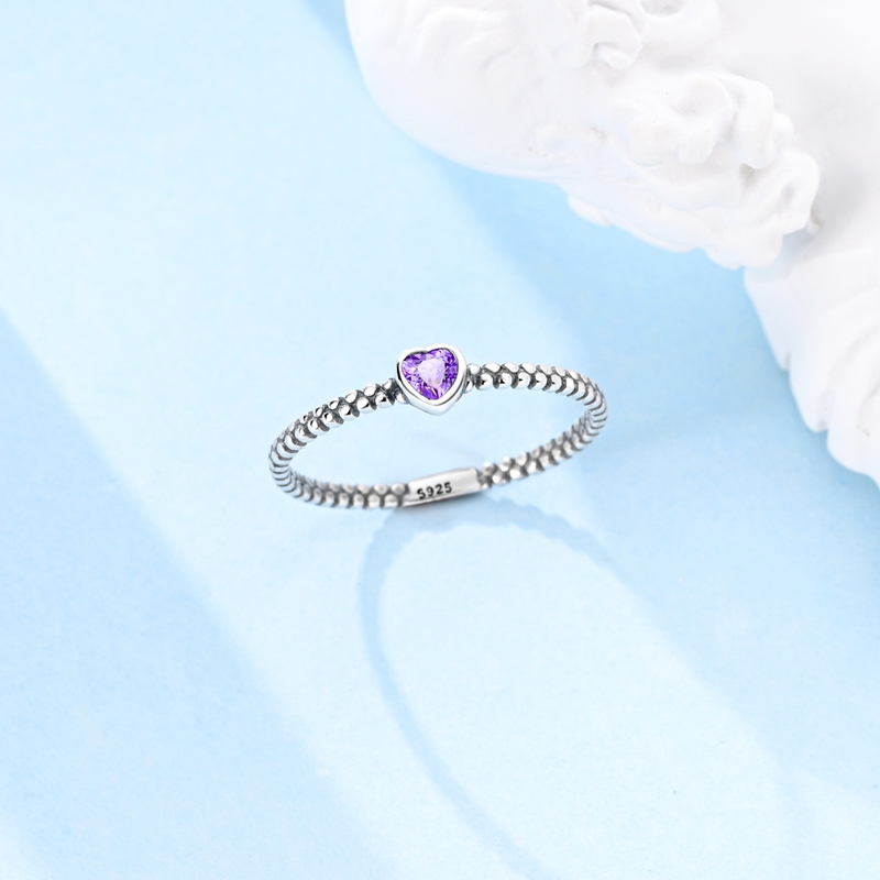 AliExpress 925 Silver Colorful Zircon Heart Ring, view 2