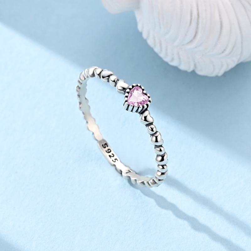 AliExpress 925 Silver Colorful Zircon Heart Ring, view 5