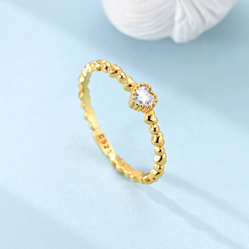 AliExpress 925 Silver Colorful Zircon Heart Ring, view 6