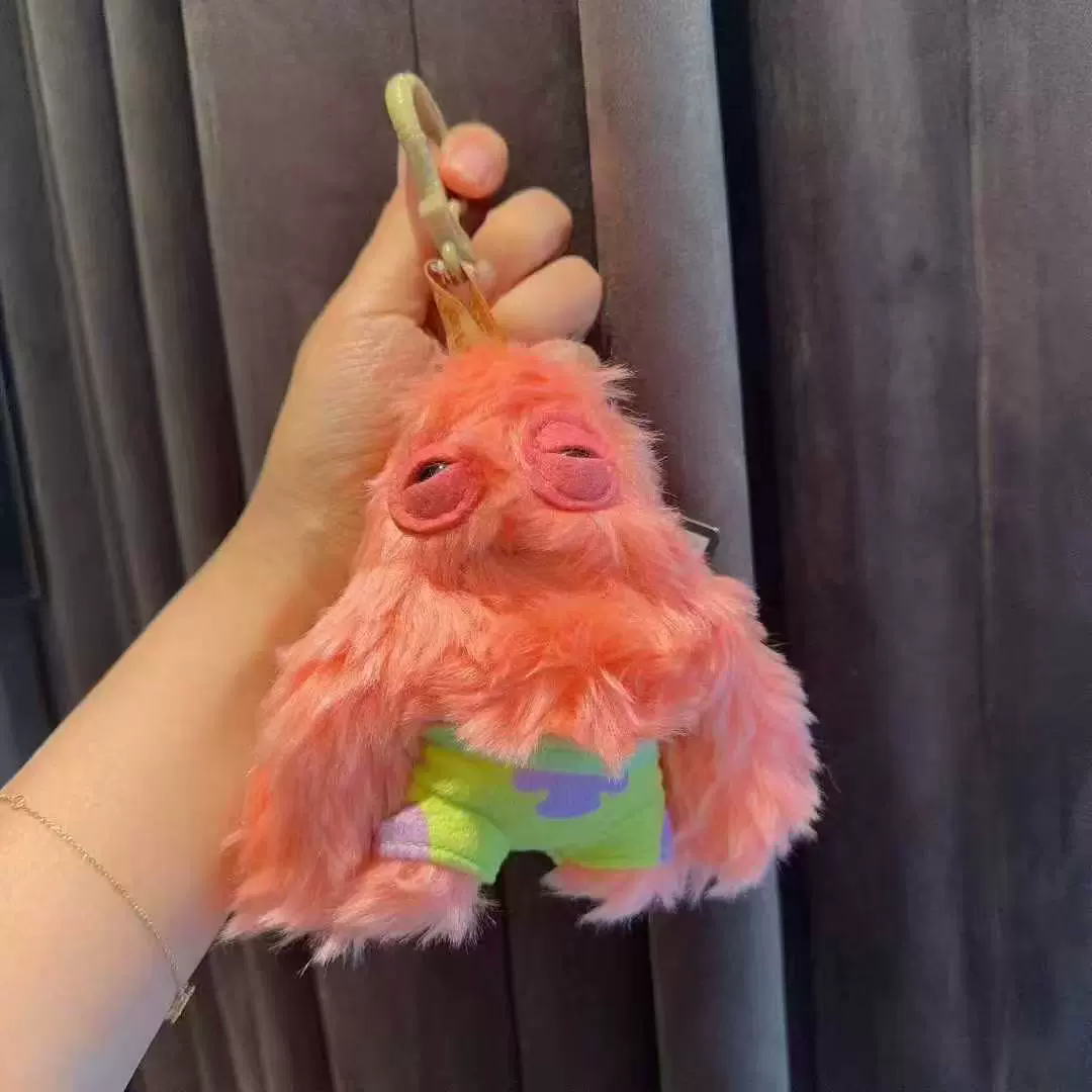 AliExpress Original Fuggler SpongeBob Patrick Keychain Bag Charm for Backpack Decoration Soft Plush Doll Teeth Monster Ugly Cute Funny Toy, view 6