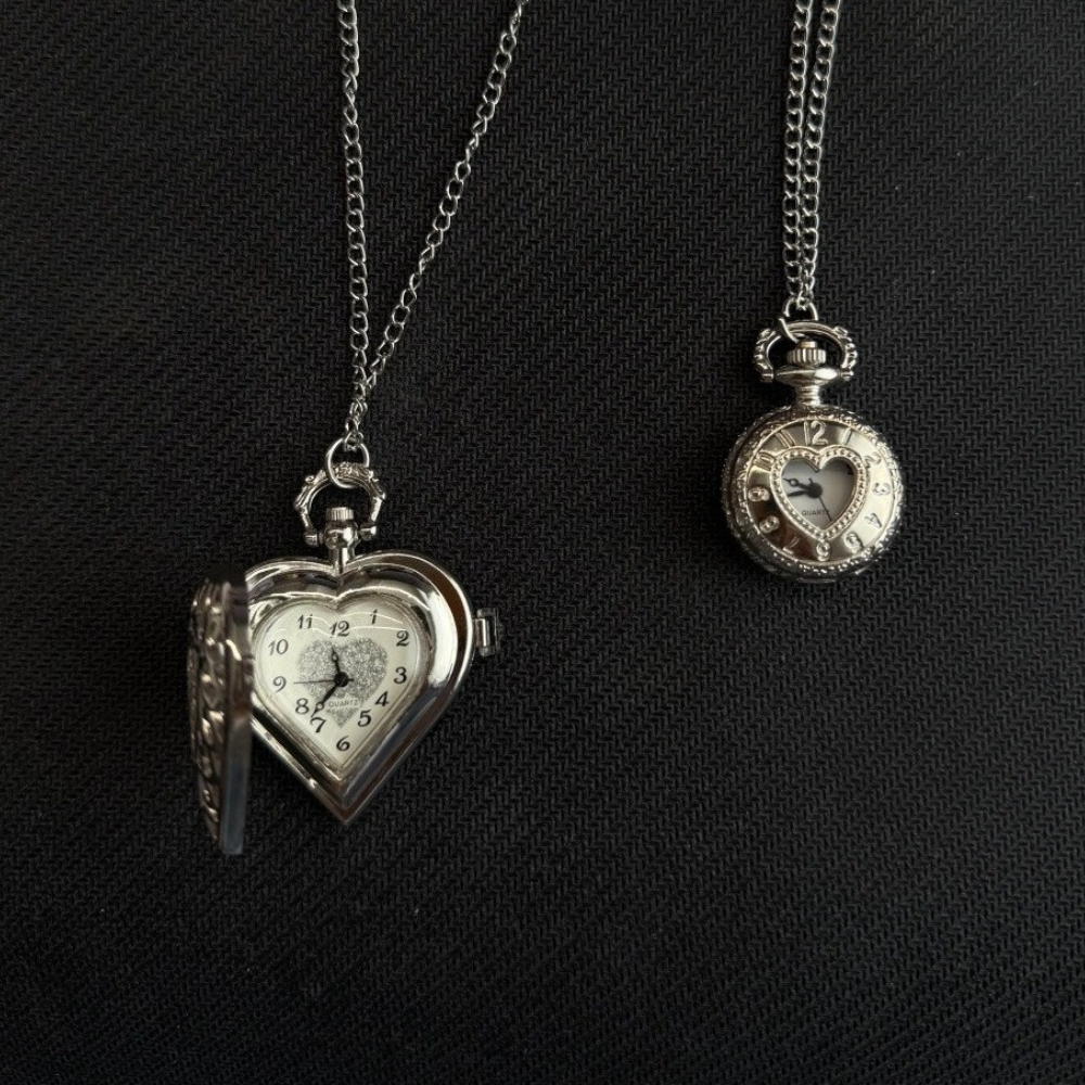 AliExpress Hollow Heart Steampunk Pocket Watch Pendant, view 3