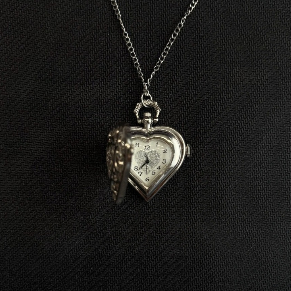 AliExpress Hollow Heart Steampunk Pocket Watch Pendant, view 4