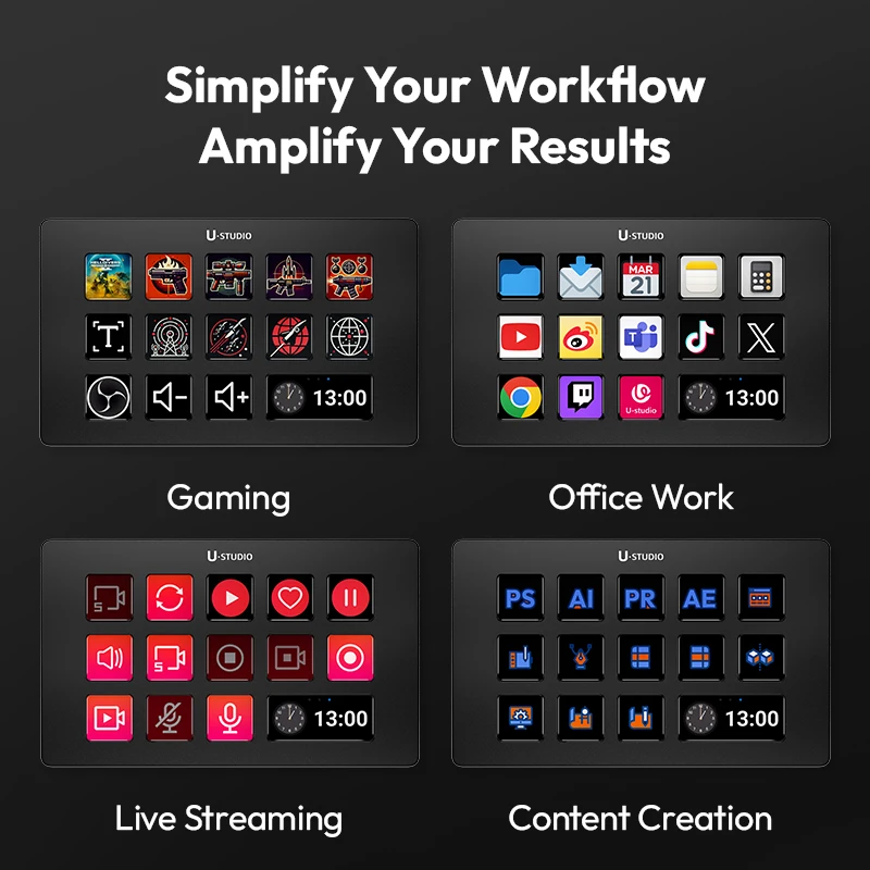 AliExpress Original Ulanzi D200 Stream Deck With 13 Customizable LCD Keys Drag-and-Drop Ideal For Live Streaming And Content Creation, view 2