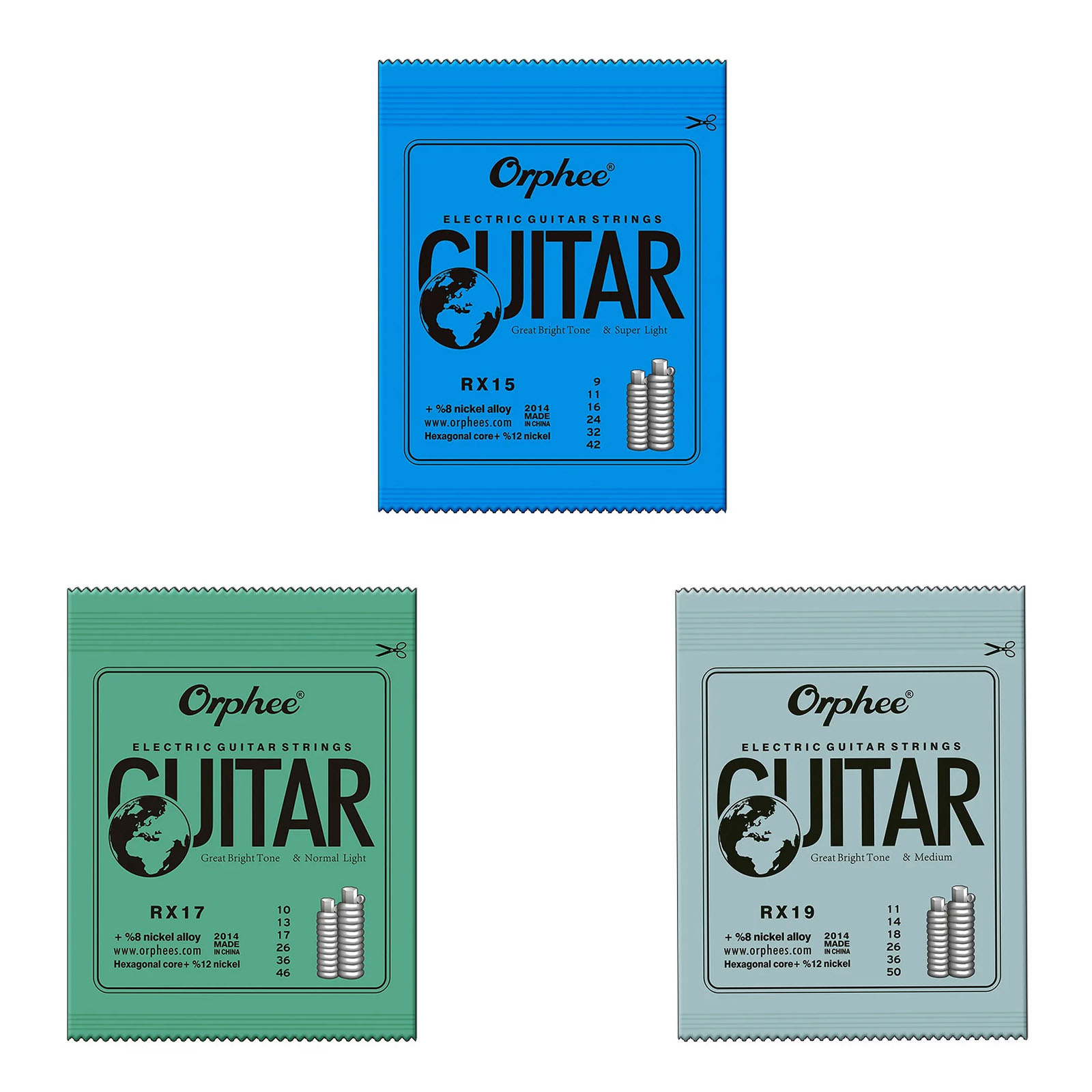 AliExpress Orphee 1/5/10 Pcs Electric Guitar Strings Set RX Series Hexagonal Carbon Steel 6 String for Electric Guitar Accessories&Parts, view 2