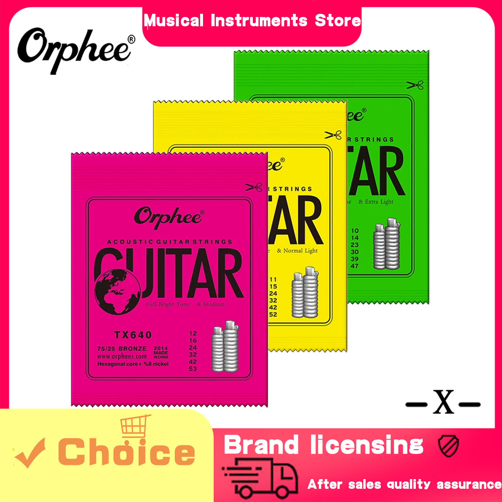 AliExpress Orphee Acoustic Guitar String Carbon Steel Hexagonal Core Full Bright Tone Stringed Instrument Guitar Parts Folk Guitar String
