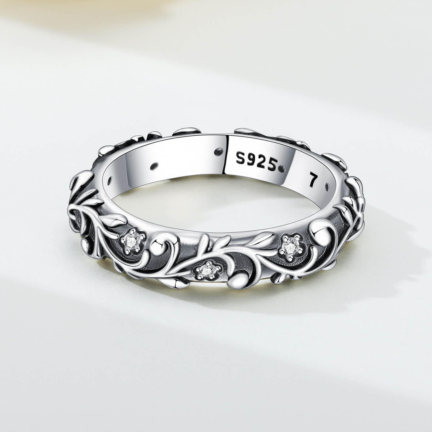 AliExpress Orstarry S925 Silver Vintage Pattern Closed Ring, view 4