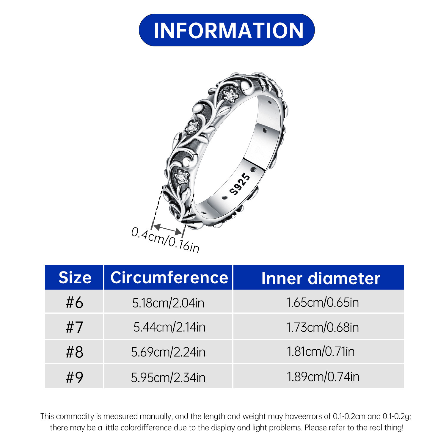 AliExpress Orstarry S925 Silver Vintage Pattern Closed Ring, view 6