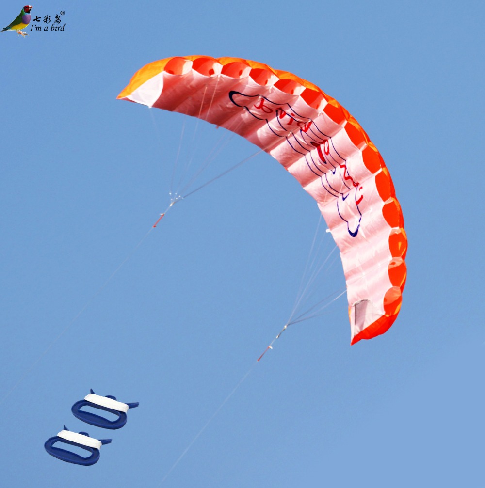 AliExpress Outdoor Fun Sports Power Dual Line Stunt Parafoil Parachute Rainbow Sports Beach Kite For Beginner, view 2