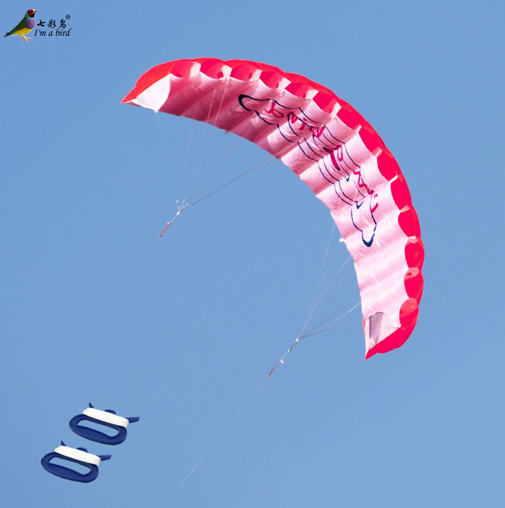 AliExpress Outdoor Fun Sports Power Dual Line Stunt Parafoil Parachute Rainbow Sports Beach Kite For Beginner, view 3