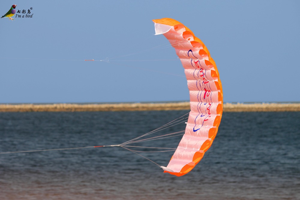 AliExpress Outdoor Fun Sports Power Dual Line Stunt Parafoil Parachute Rainbow Sports Beach Kite For Beginner, view 4