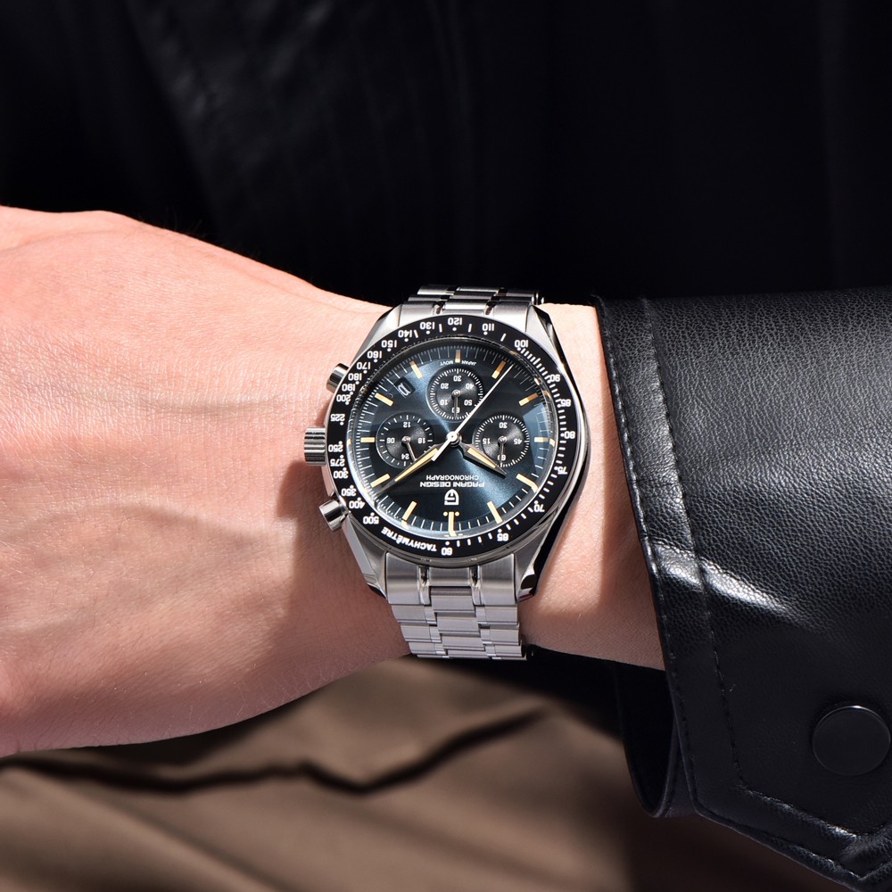 AliExpress PAGANI DESIGN 2026 New Moon Men's Watches Luxury Quartz Watch For Men Chronograph AR Sapphire Mirror Ceramic Bezel Luminous Gift, view 3