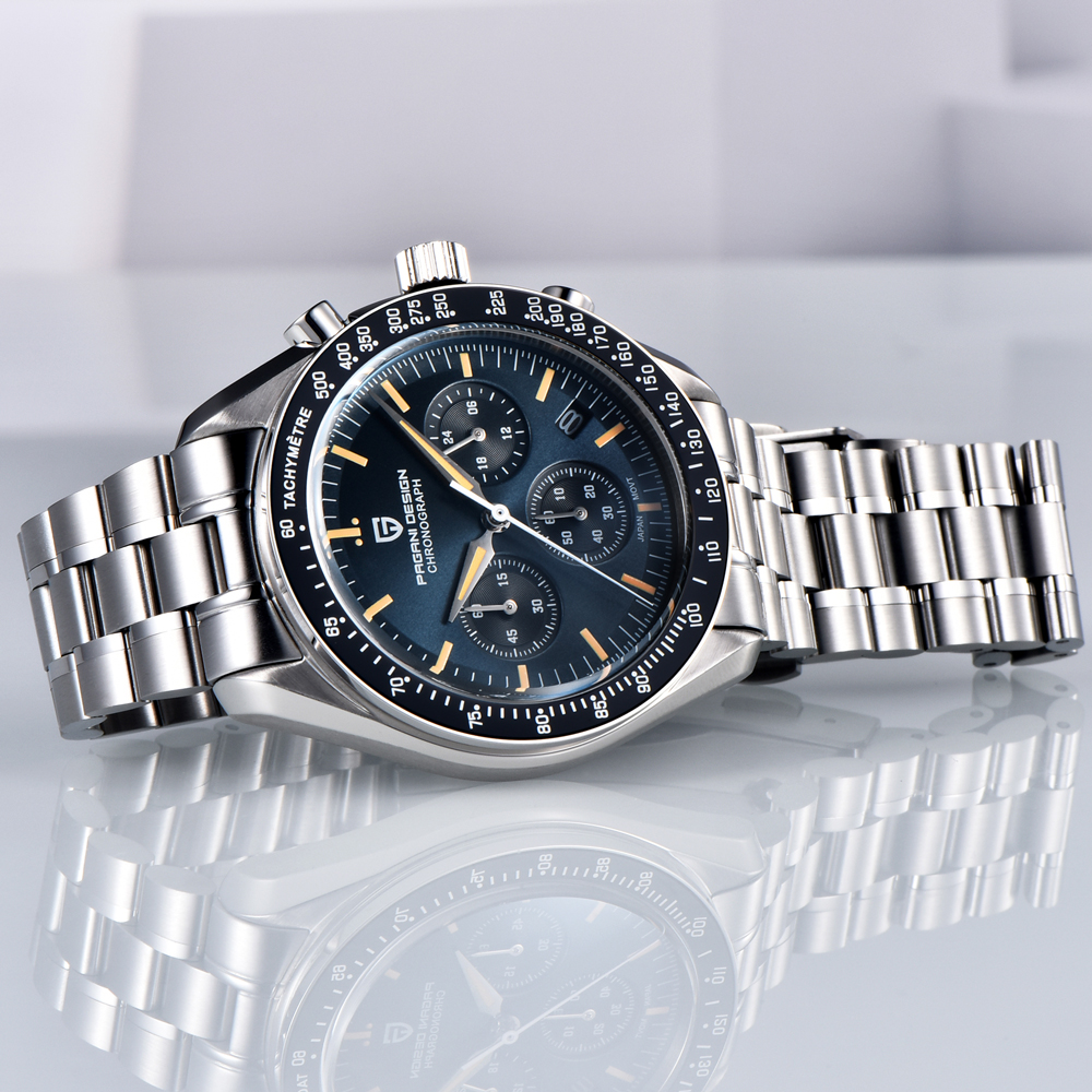 AliExpress PAGANI DESIGN 2026 New Moon Men's Watches Luxury Quartz Watch For Men Chronograph AR Sapphire Mirror Ceramic Bezel Luminous Gift, view 4