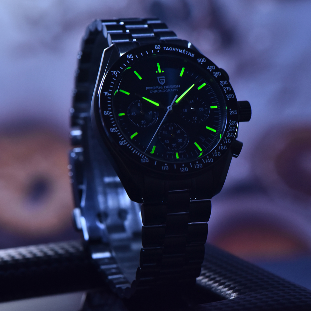 AliExpress PAGANI DESIGN 2026 New Moon Men's Watches Luxury Quartz Watch For Men Chronograph AR Sapphire Mirror Ceramic Bezel Luminous Gift, view 5