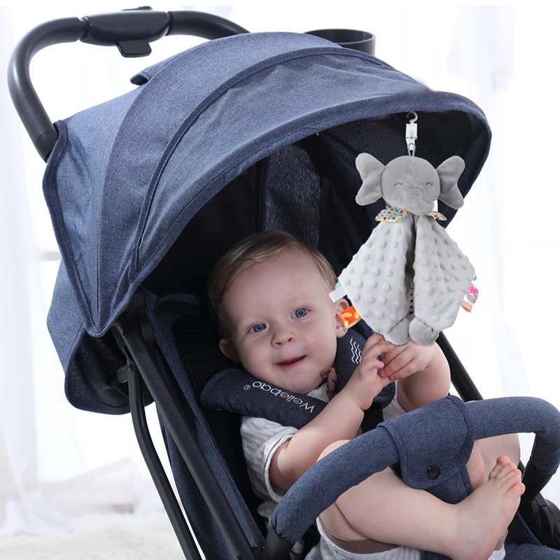 AliExpress PANGDUBE Elephant Lovey Plush with Rattle, view 2