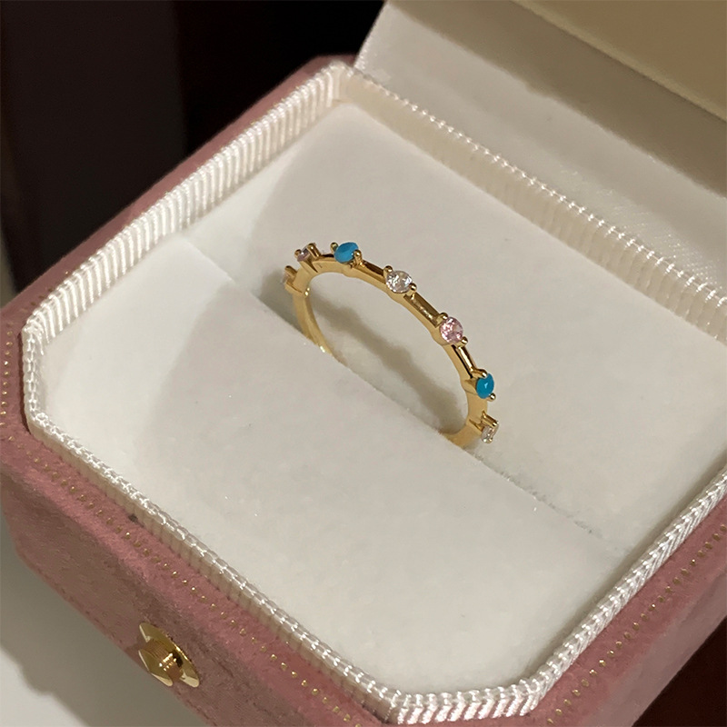 AliExpress PANJBJ 925 Silver Enamel Flower Ring (Adjustable), view 6