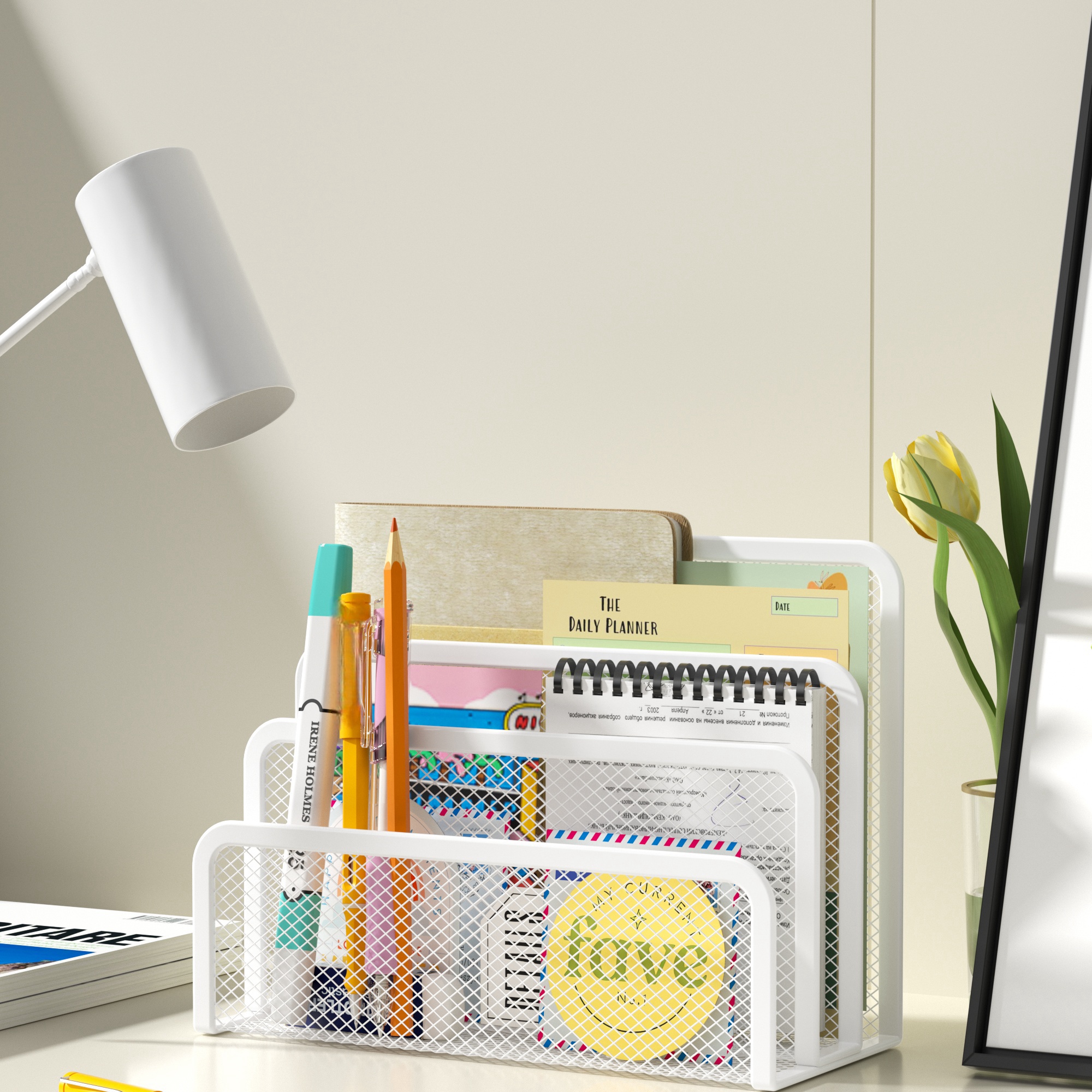 AliExpress 3-Layer Black Metal Mesh Desk Paper Tray, view 5