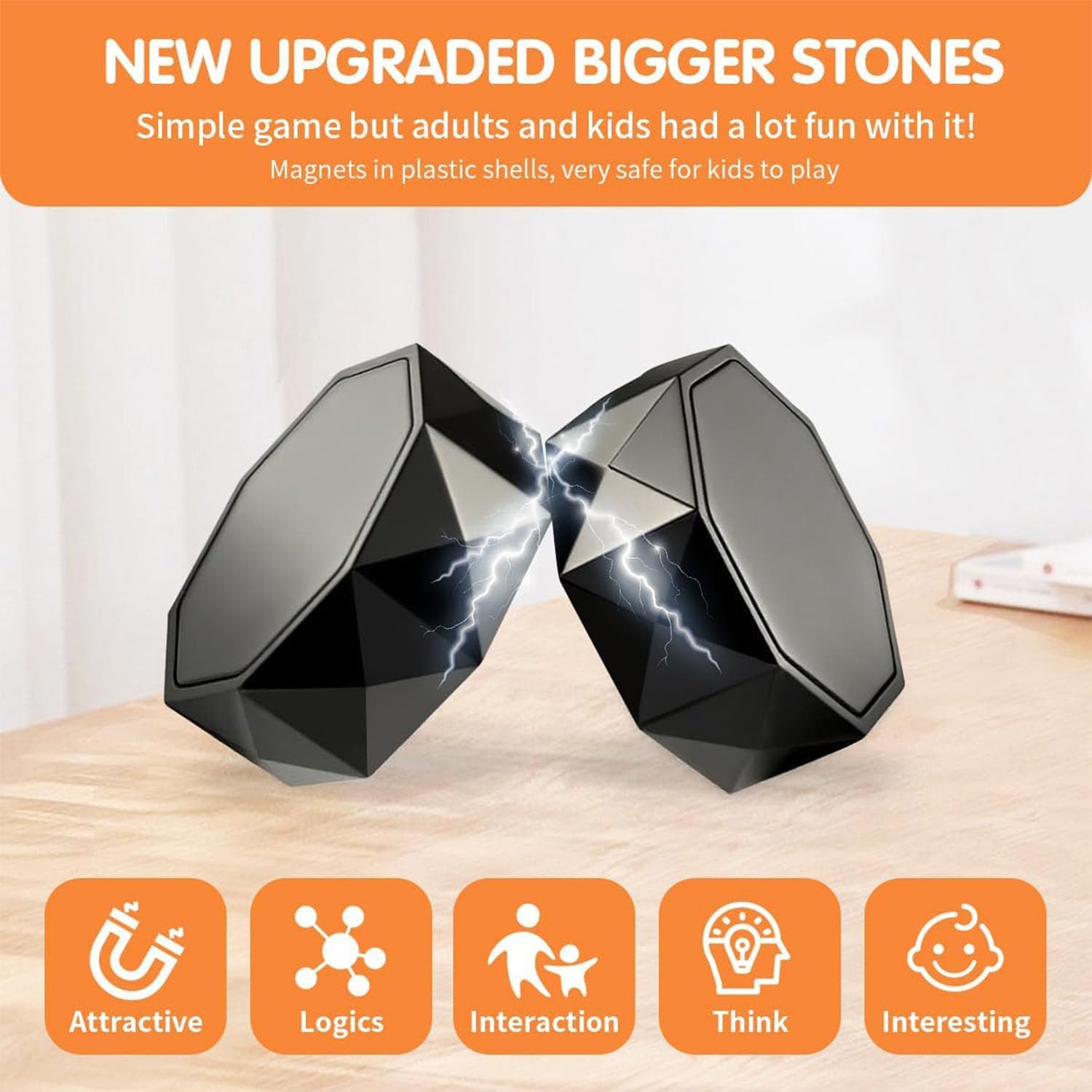 AliExpress Party Games Magnetic Stones Game Interactive Magnet Board Strategy Game for Family Kids Adults High Quality Longest Side 3.4cm, view 4