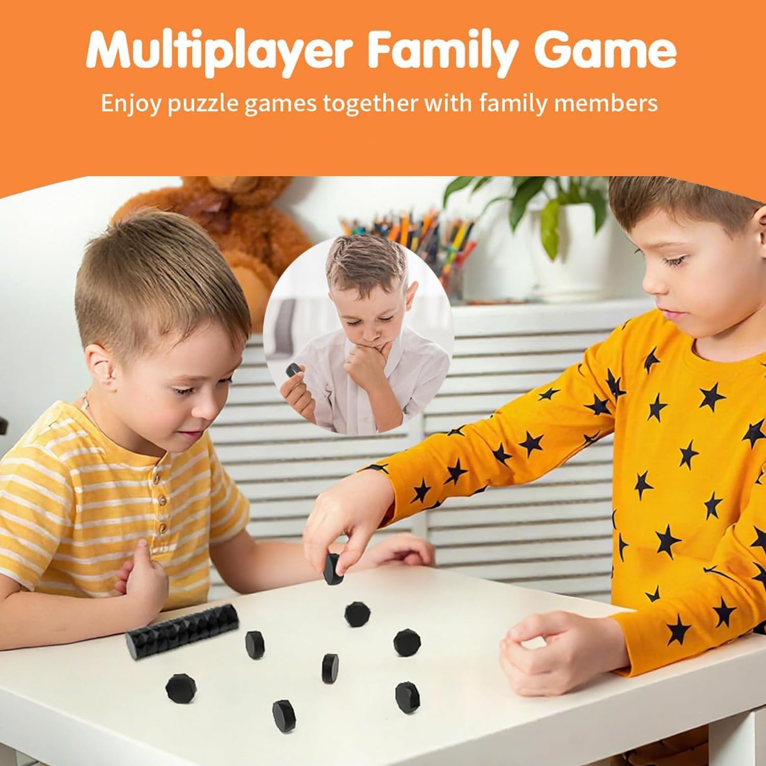 AliExpress Party Games Magnetic Stones Game Interactive Magnet Board Strategy Game for Family Kids Adults High Quality Longest Side 3.4cm, view 5