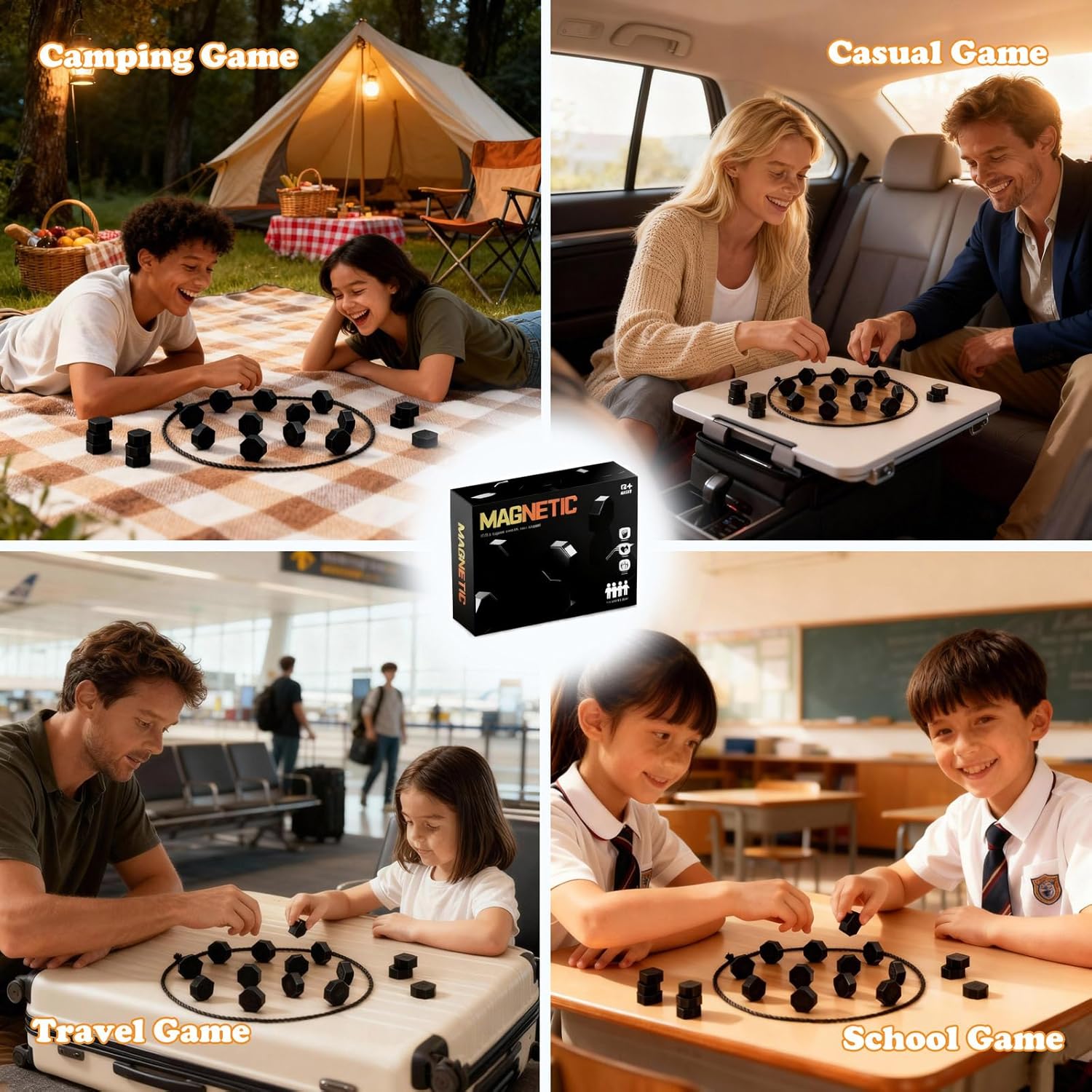 AliExpress Party Games Magnetic Stones Game Interactive Magnet Board Strategy Game for Family Kids Adults High Quality Longest Side 3.4cm, view 6