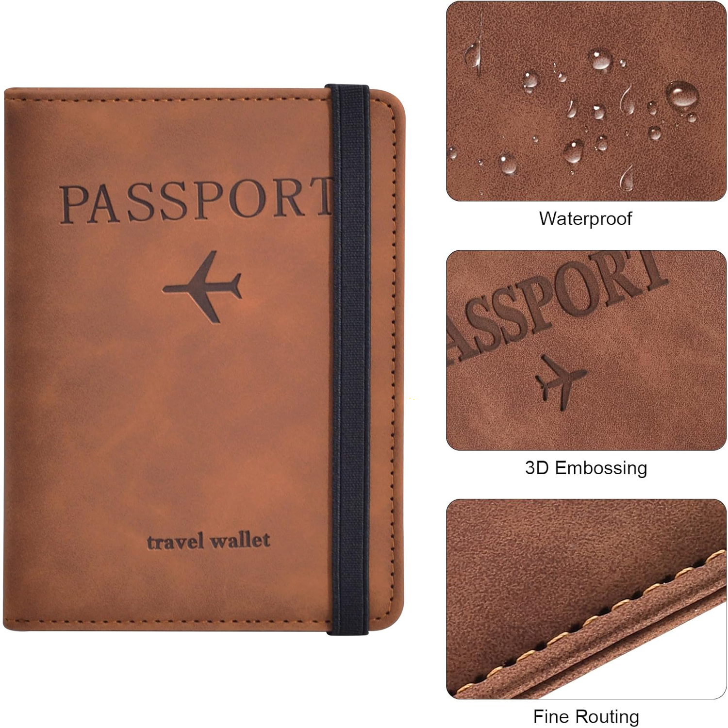 AliExpress Passport Holder for Travel Essentials Passport Wallet Cover Case for Travel Accessories,Passport Book Holders for Women/Men, view 5