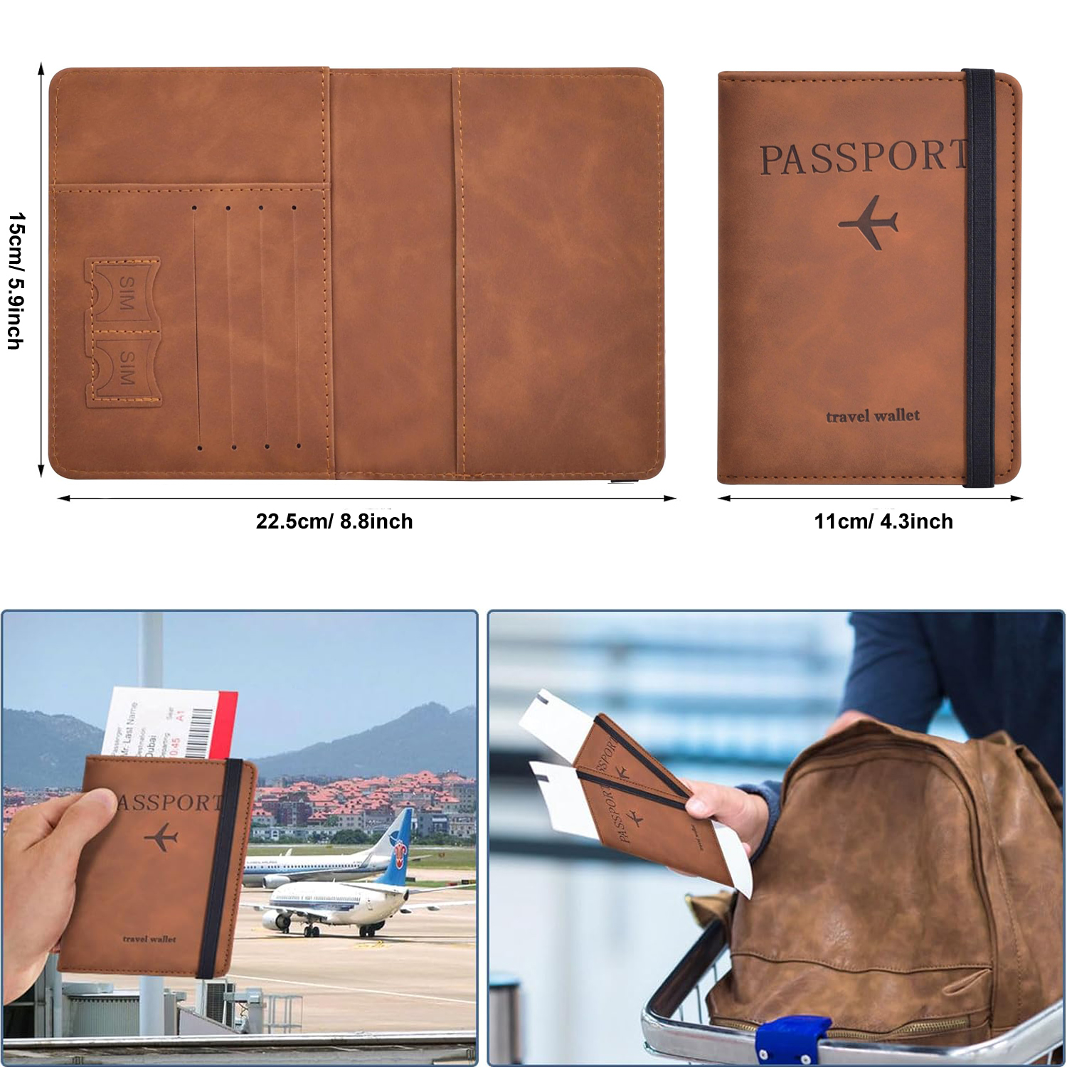 AliExpress Passport Holder for Travel Essentials Passport Wallet Cover Case for Travel Accessories,Passport Book Holders for Women/Men, view 6