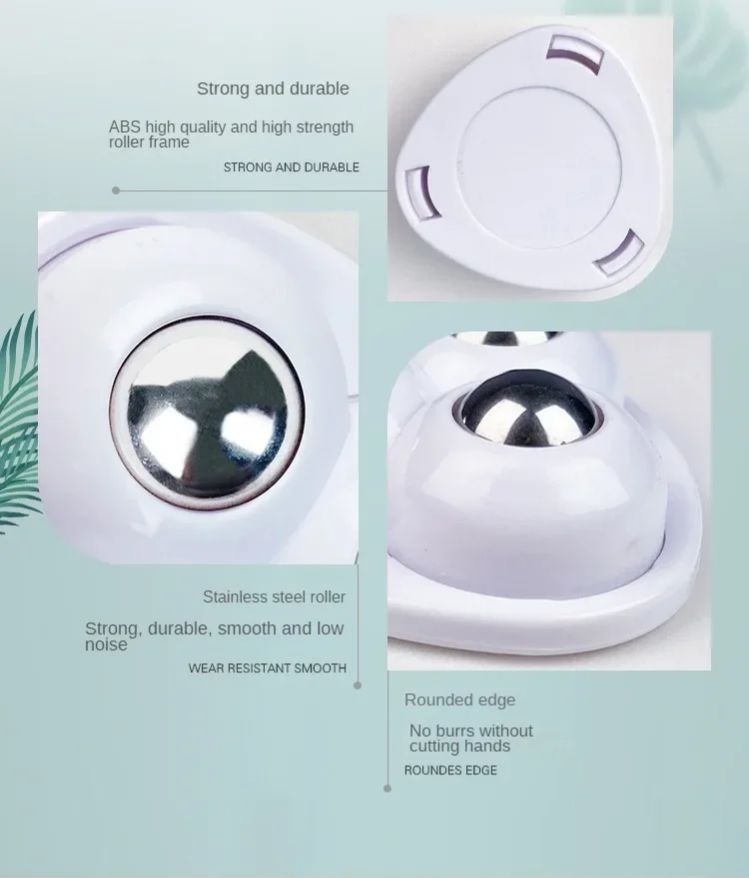 AliExpress Paste Universal Wheel No Noise Self Adhesive Universal Pulley Rotating Wheels for Trash Can Bottom Kitchen Small Appliances, view 3