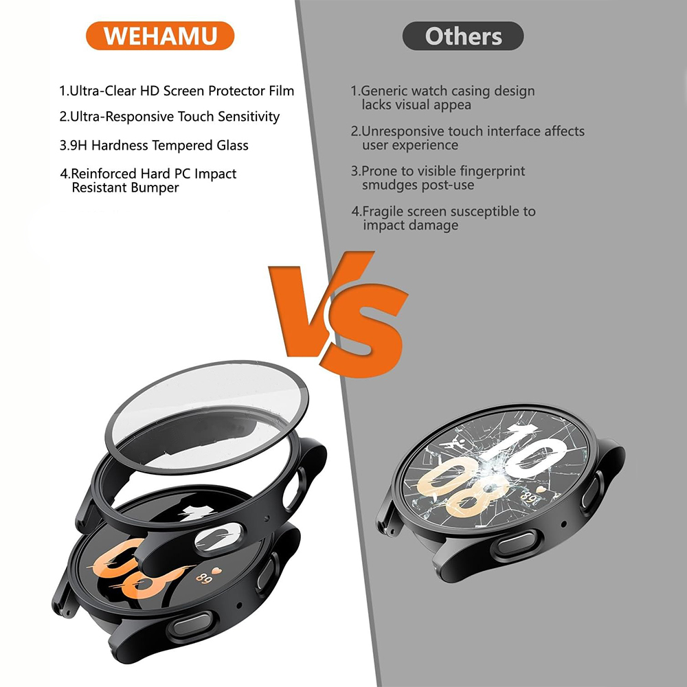 AliExpress Case with Tempered Glass for Galaxy Watch (40/44 mm), view 3