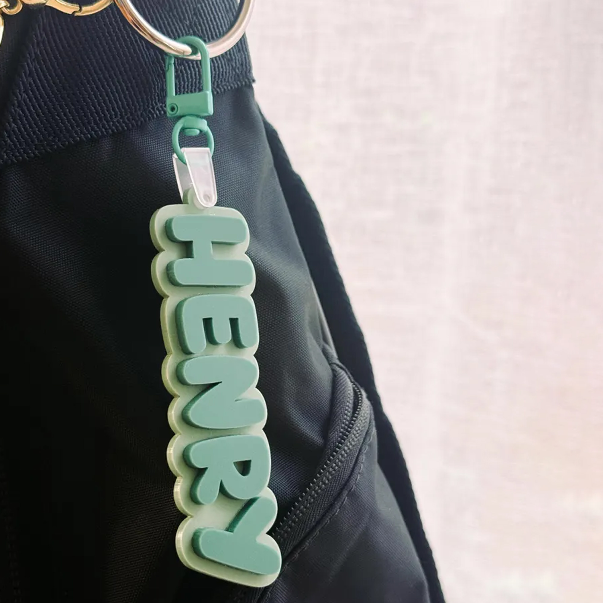 AliExpress Personalised 2-Tone Keyring | Funky Bubble Style Acrylic Backpack Tag School Bag Tag Custom Name Keychain Kids Bag Luggage Tag, view 5
