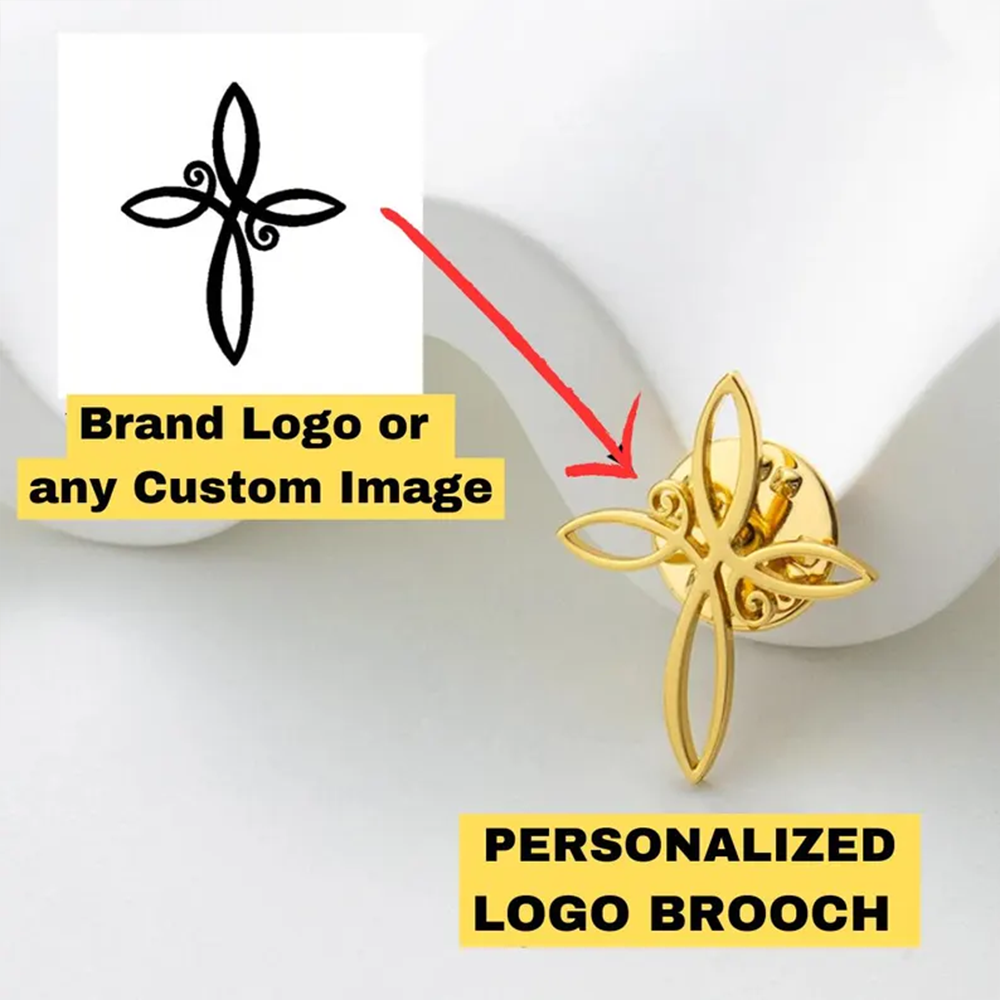 AliExpress Custom Logo Stainless Steel Lapel Pin, view 2
