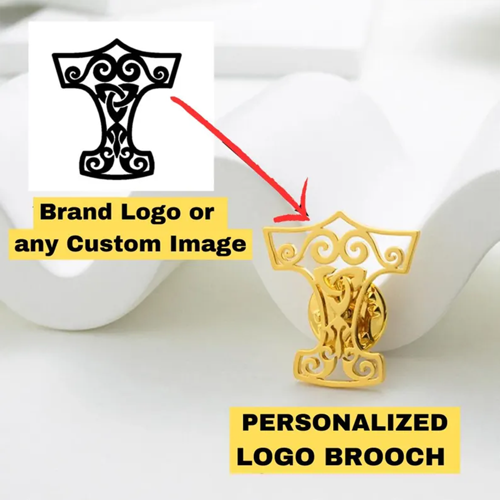 AliExpress Custom Logo Stainless Steel Lapel Pin, view 3