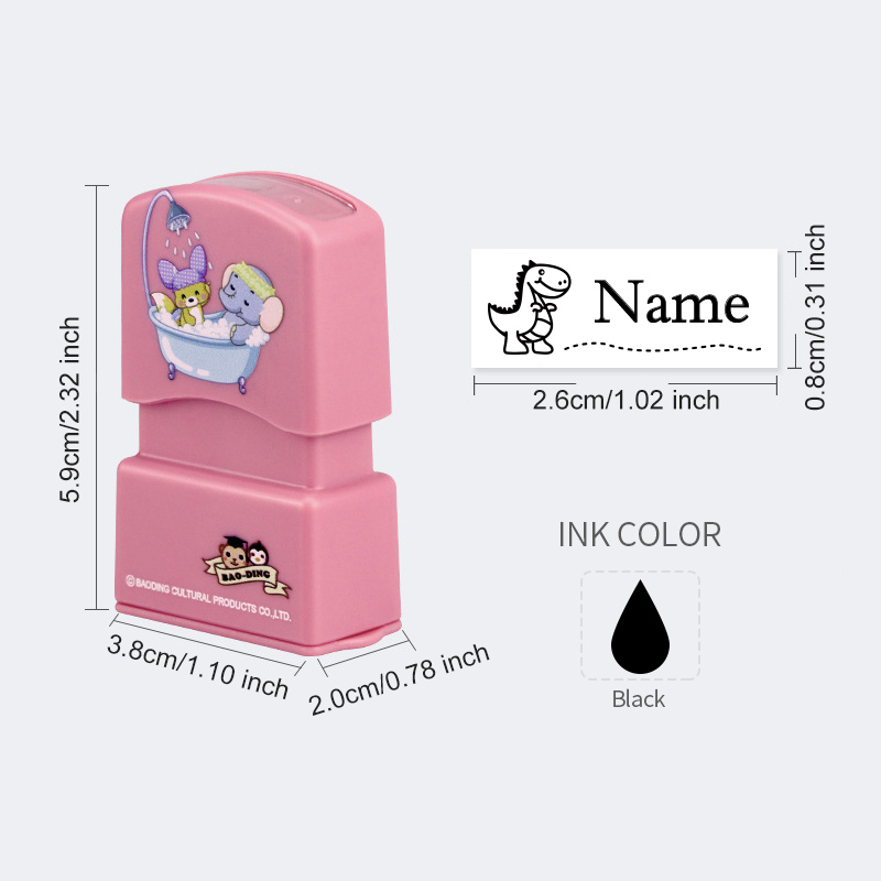 AliExpress Personalized Kids Name Stamp-Custom Waterproof Seal Stamps for School,Durable Non-Fading Ink, Travel Case & Educational Tools, view 3