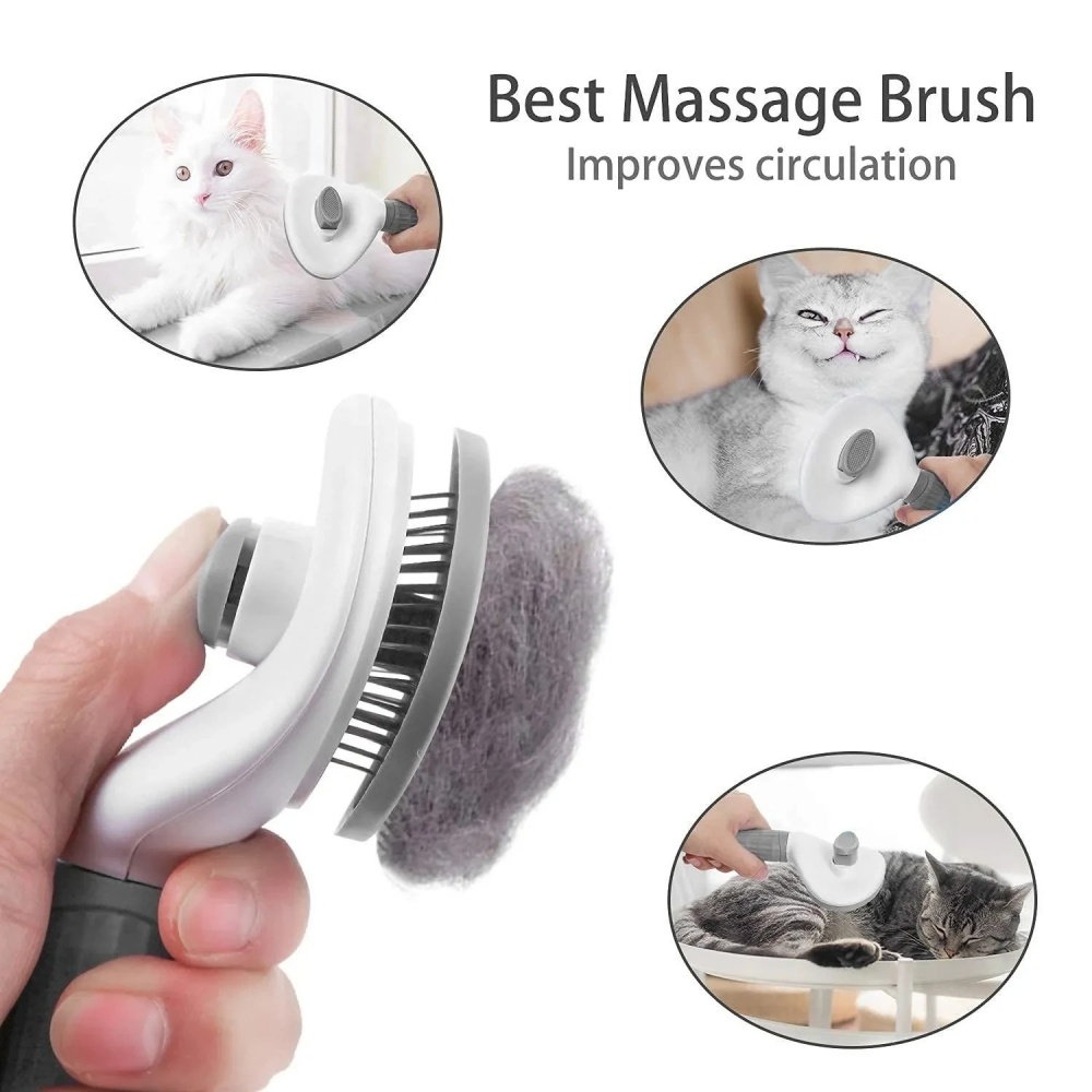 AliExpress Pet Hair Removal Comb Automatic Shedding Brush Durable Stainless Steel Cat Grooming Tool For Removing Loose Pet Fur Daily Care