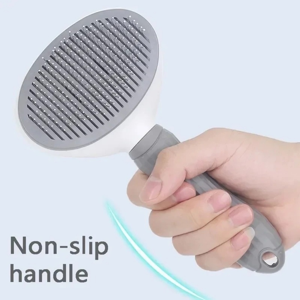 AliExpress Pet Hair Removal Comb Automatic Shedding Brush Durable Stainless Steel Cat Grooming Tool For Removing Loose Pet Fur Daily Care, view 5