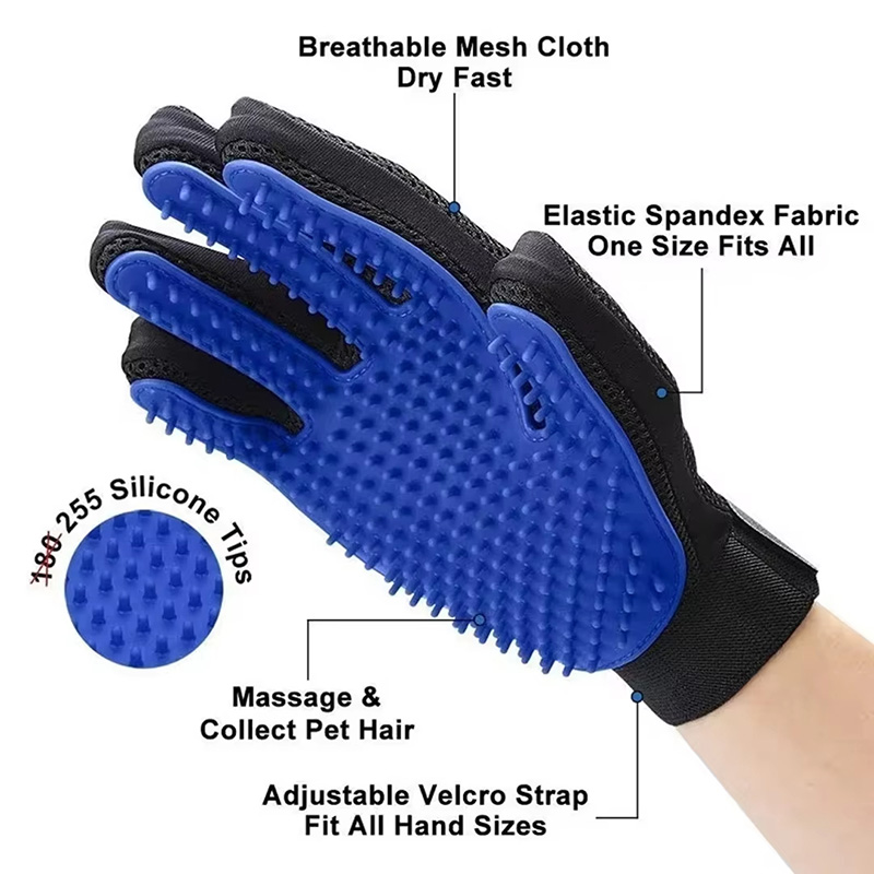 AliExpress Pet Hair Remover Shower Gloves Puppy Cats Bath Brush Cleaning Silicone Comb Glove Massage Grooming Dogs Supplies, view 6