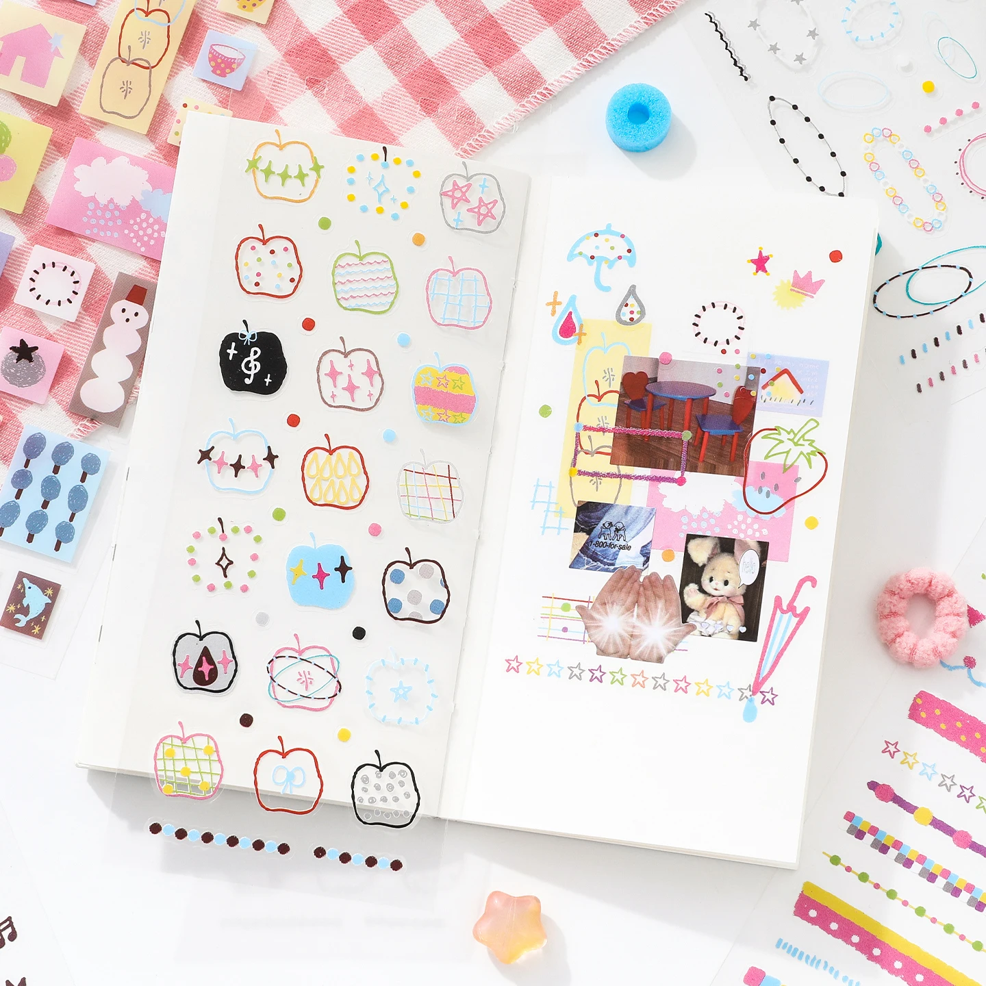 AliExpress PET Sticker Book Die Cut 20 Sheets Kawaii Aesthetic DIY Scrapbooking Decorative Label Journal Stationery, view 6