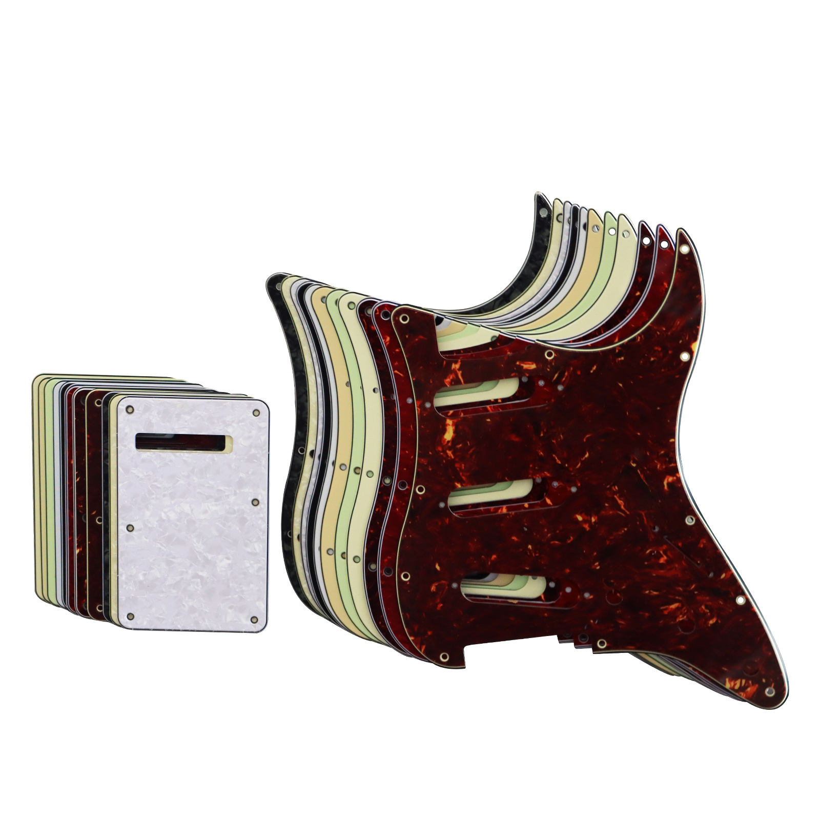 AliExpress Phrilam SSS 11-Hole Strat Pickguard, 3-Ply Scratch Plate with Aluminum Foil Shielding - Fits American/Mexican St