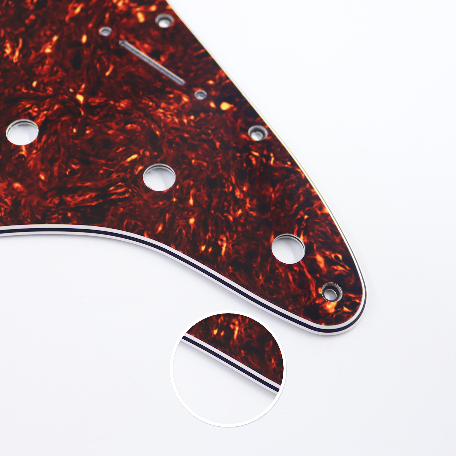 AliExpress Phrilam SSS 11-Hole Strat Pickguard, 3-Ply Scratch Plate with Aluminum Foil Shielding - Fits American/Mexican St, view 4